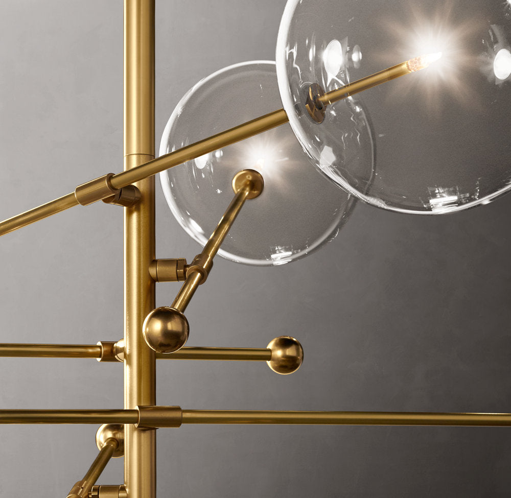 Glass Globe Mobile Six-Arm Chandelier 55"