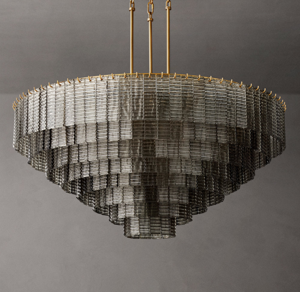 Sirene Smoke Glass Round Chandelier 52"