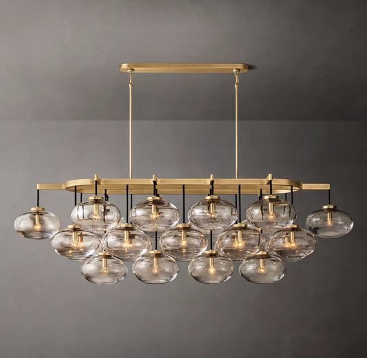 Cabrette Clear Glass Linear Chandelier 72"
