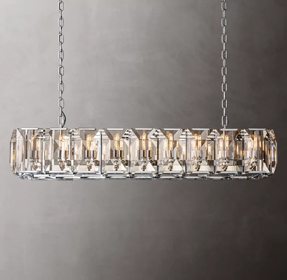 Harlow Crystal Rectangular Chandelier 62"