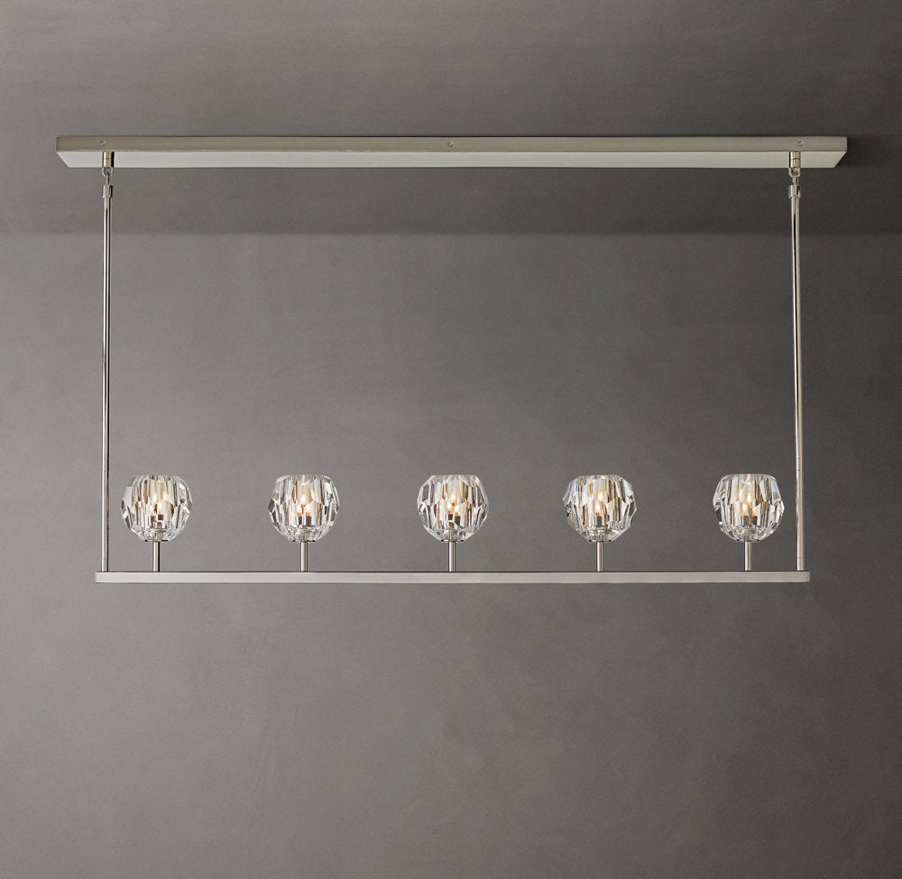 Boule De Cristal Clear Glass Linear Chandelier 48"