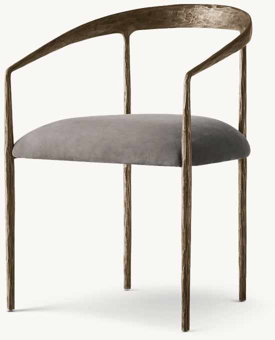 Thaddeus Curved Leather Dining Armchair