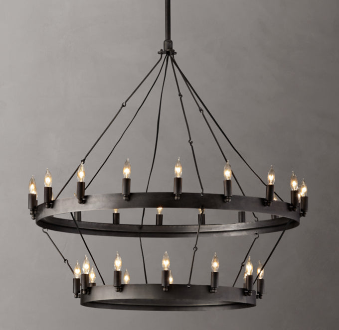 Camino Vintage Candelabra Two-Tier Chandelier 38"