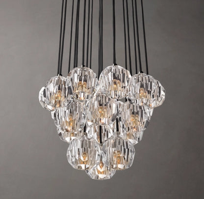 Boule De Cristal Clear Glass Round Cluster Chandelier 19"