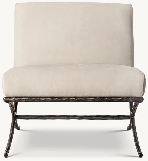 Thaddeus X-Base Leather Slipper Chair