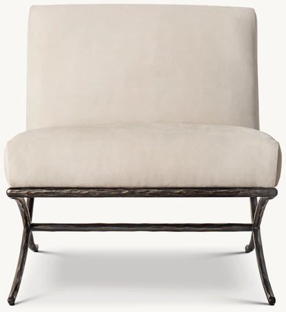 Thaddeus X-Base Leather Slipper Chair