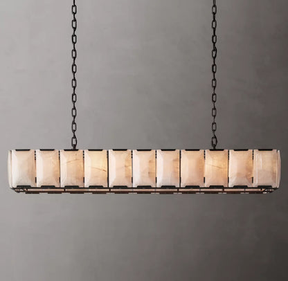 Harlow Calcite Rectangular Chandelier 74"