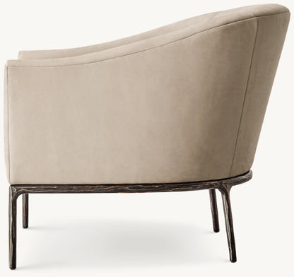 Thaddeus Barrelback Slope Arm Leather Chair