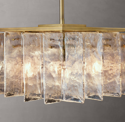 Lattice Clear Glass Rectangular Chandelier 49"