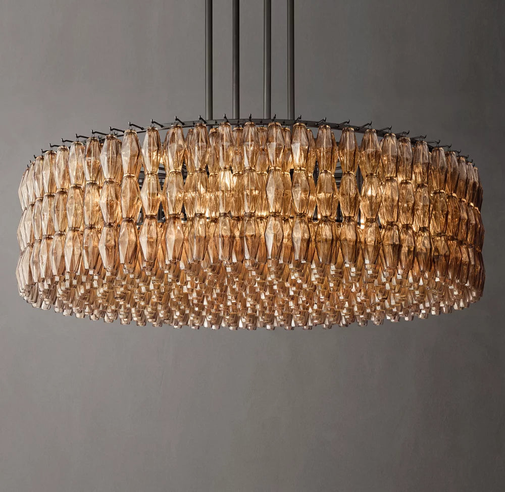 Chiara Smoke Glass Round Chandelier 62"