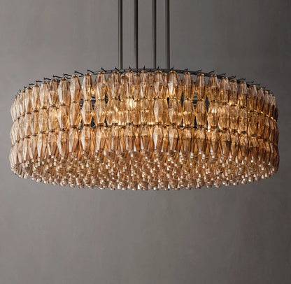 Chiara Smoke Glass Round Chandelier 62"