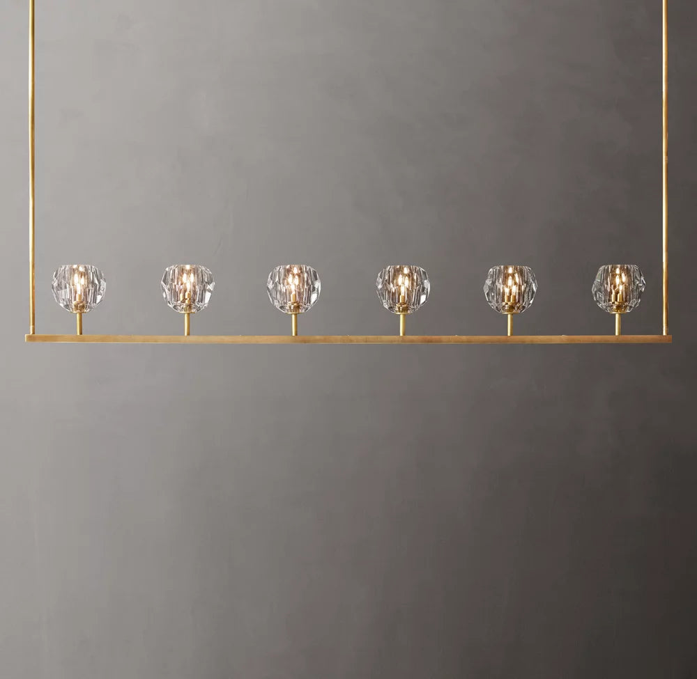 Boule De Cristal Clear Glass Linear Chandelier 60"