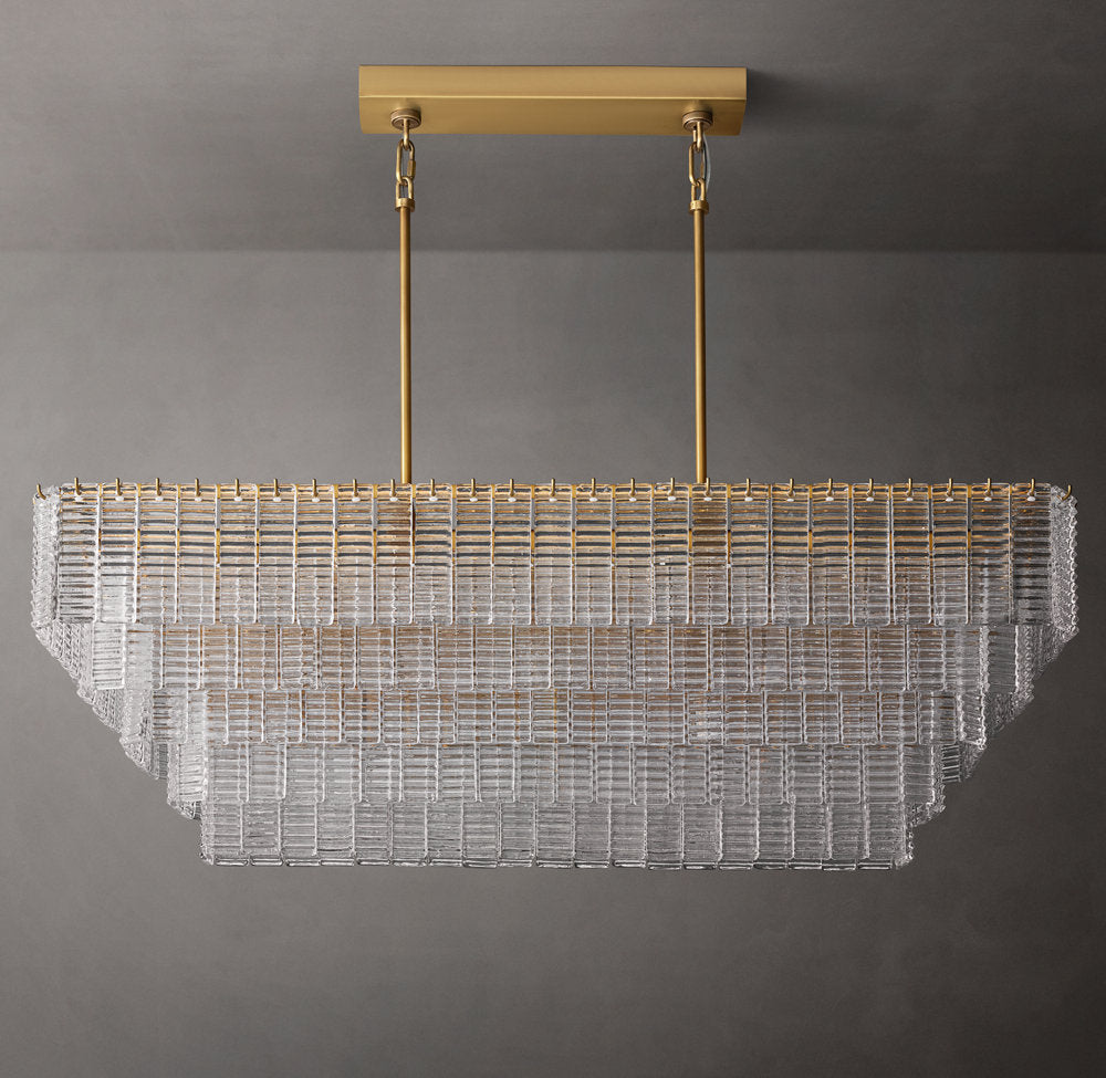 Sirene Clear Glass Rectangular Chandelier 59"