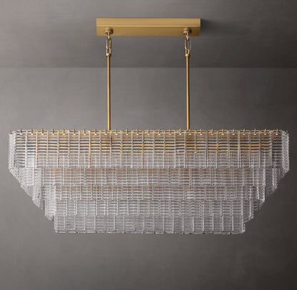 Sirene Clear Glass Rectangular Chandelier 59"