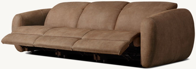 Monceau Recliner Modular Leather 3-Piece Sofa