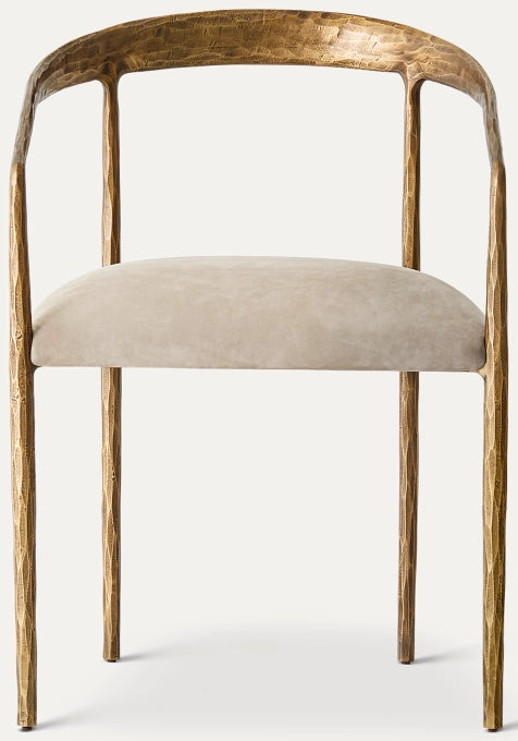 Thaddeus Curved Leather Dining Armchair