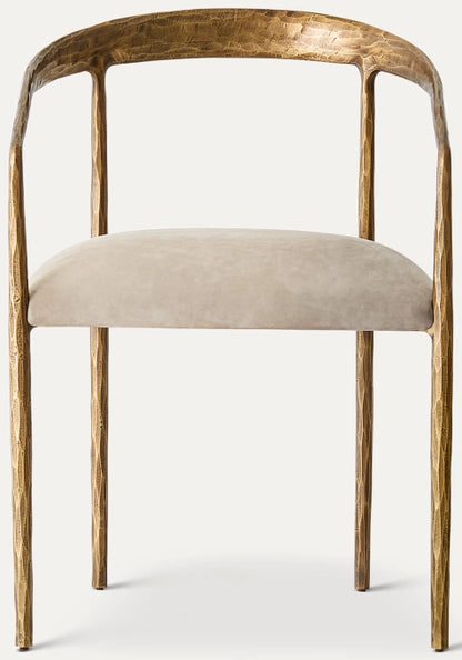 Thaddeus Curved Leather Dining Armchair