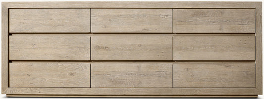Drifted Reclaimed Oak 9-Drawer Dresser