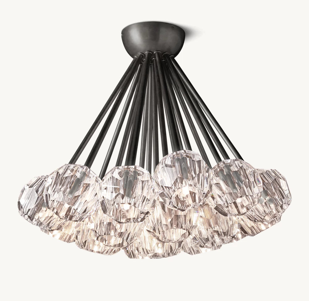 Boule De Cristal Clear Glass Flushmount 24"