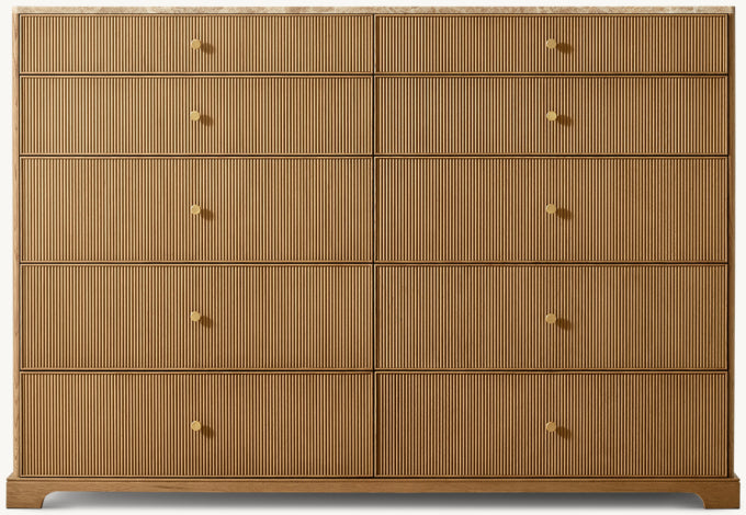 Genevieve Emperador Reeded 10-Drawer Dresser