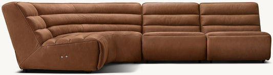 Chelsea Recliner Modular Leather 4-piece Armless L-Sectional