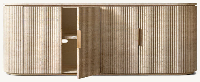 Byron Reeded Stone 4-door Sideboard
