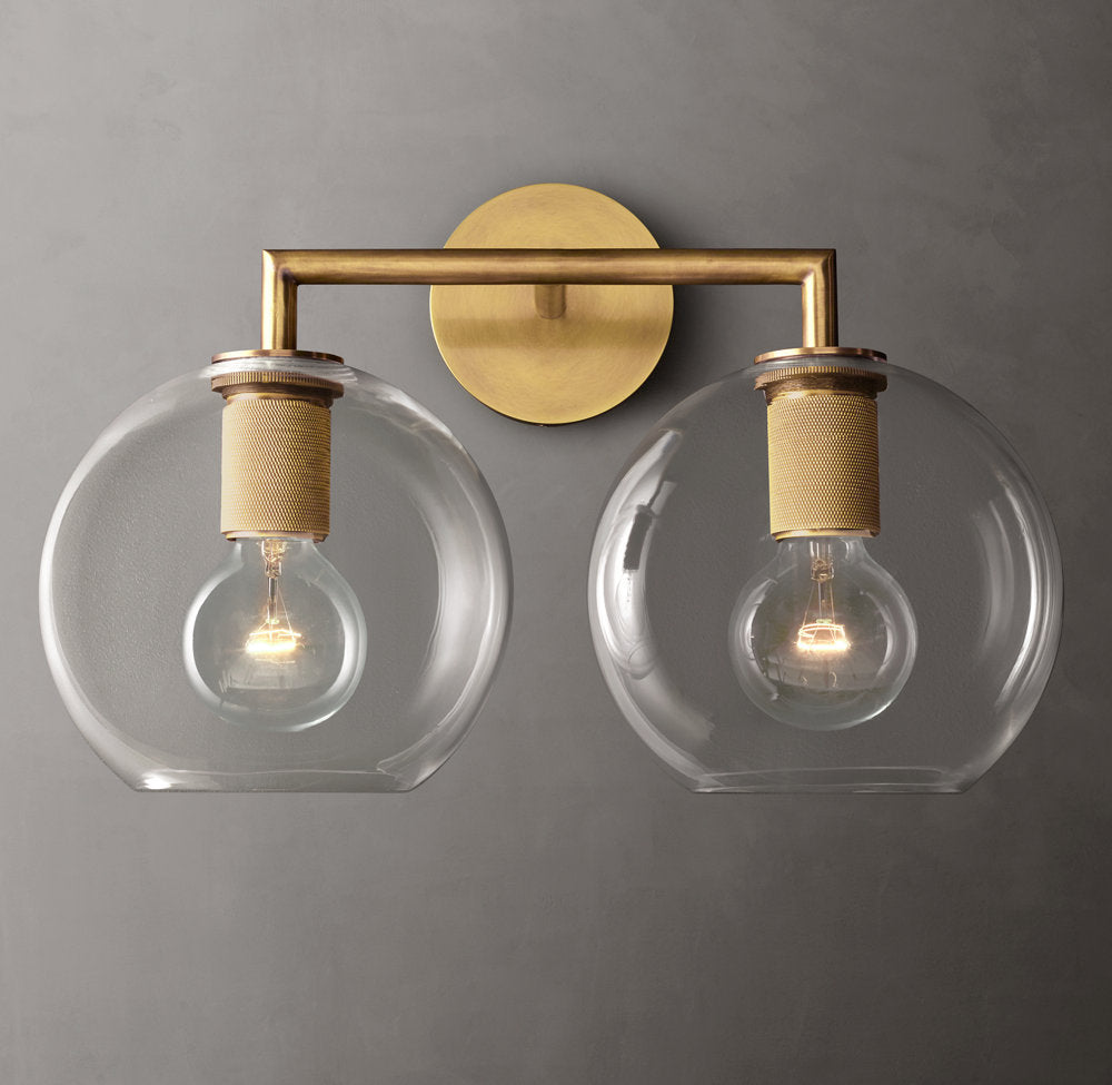Utilitaire Globe Shade Double Sconce