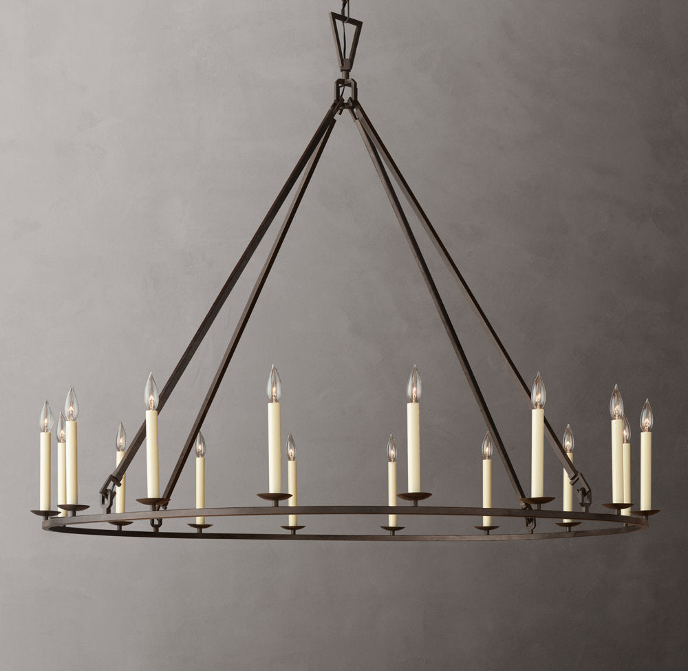 19TH C. ENGLISH OPENWORK ROUND CHANDELIER 60"