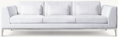 Italia Taper Arm 3-Cushion Sofa - Metal Base