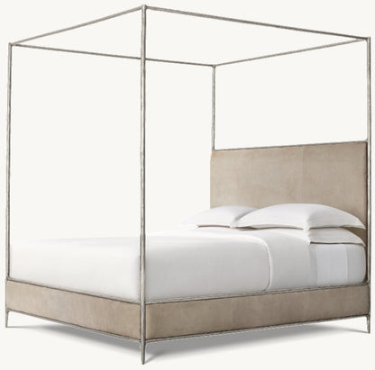 Thaddeus Leather Canopy Bed