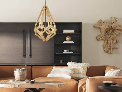 Wooden Prism Chandelier in Natural
