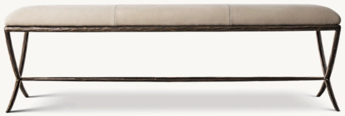 Thaddeus Leather X-Base Bench