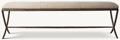 Thaddeus Leather X-Base Bench