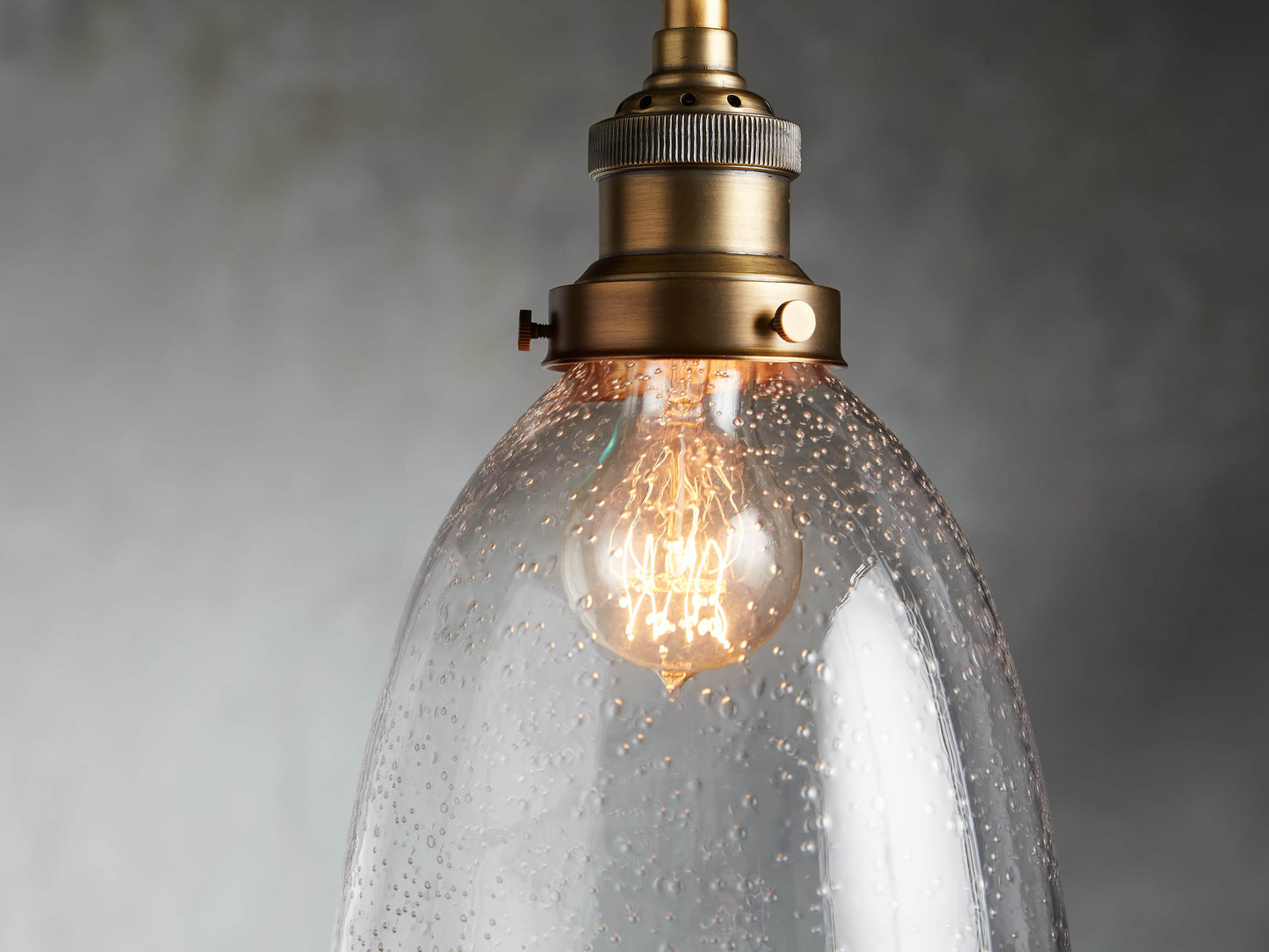 Industrial Cloche Pendant in Antiqued Brass