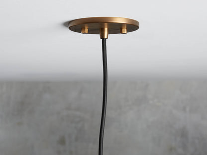Industrial Cloche Pendant in Antiqued Brass
