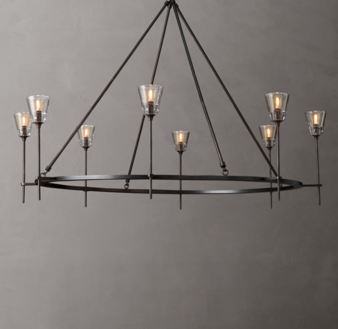 Torche De Verre Round Chandelier 58"