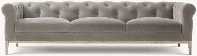 Italia Chesterfield 3-Cushion Sofa - Oak Base