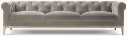 Italia Chesterfield 3-Cushion Sofa - Oak Base