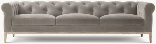 Italia Chesterfield 3-Cushion Sofa - Oak Base
