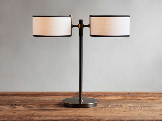 Daphne 2-Light Table Lamp in Black & White