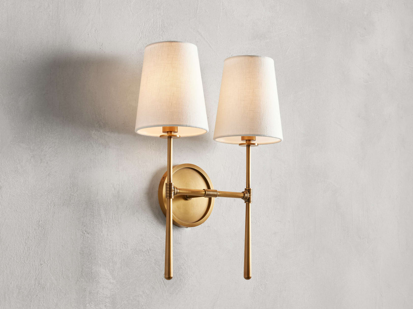 Rhodes Double Sconce in Brass