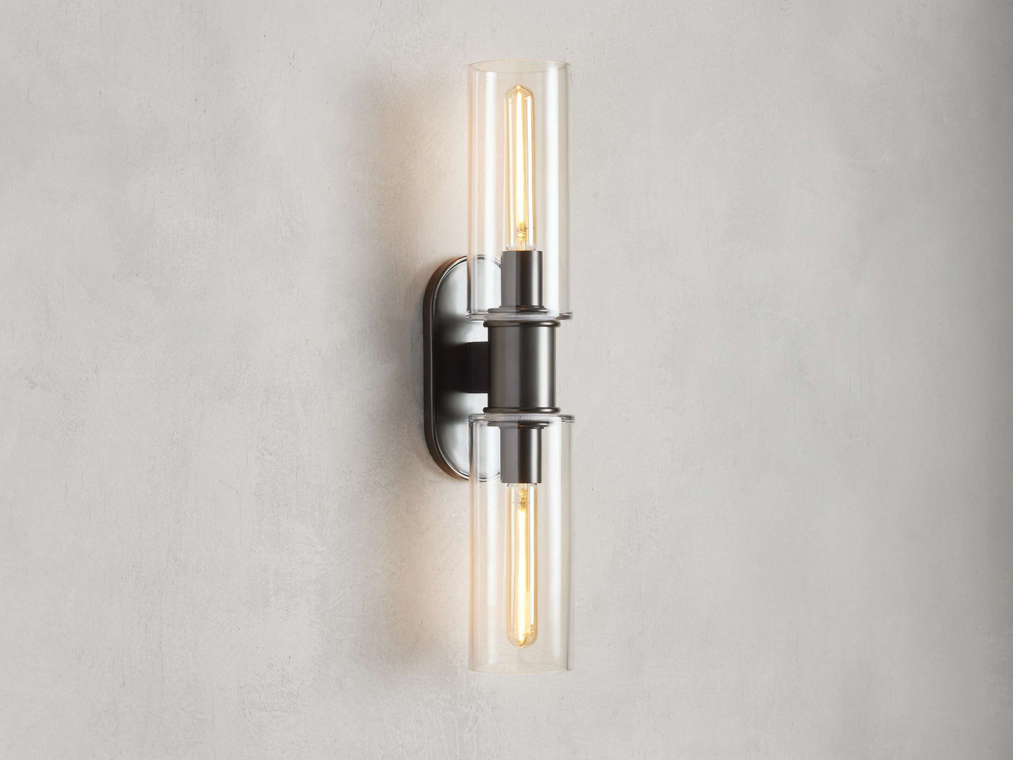 Harlin Double Sconce in Clear Bronze