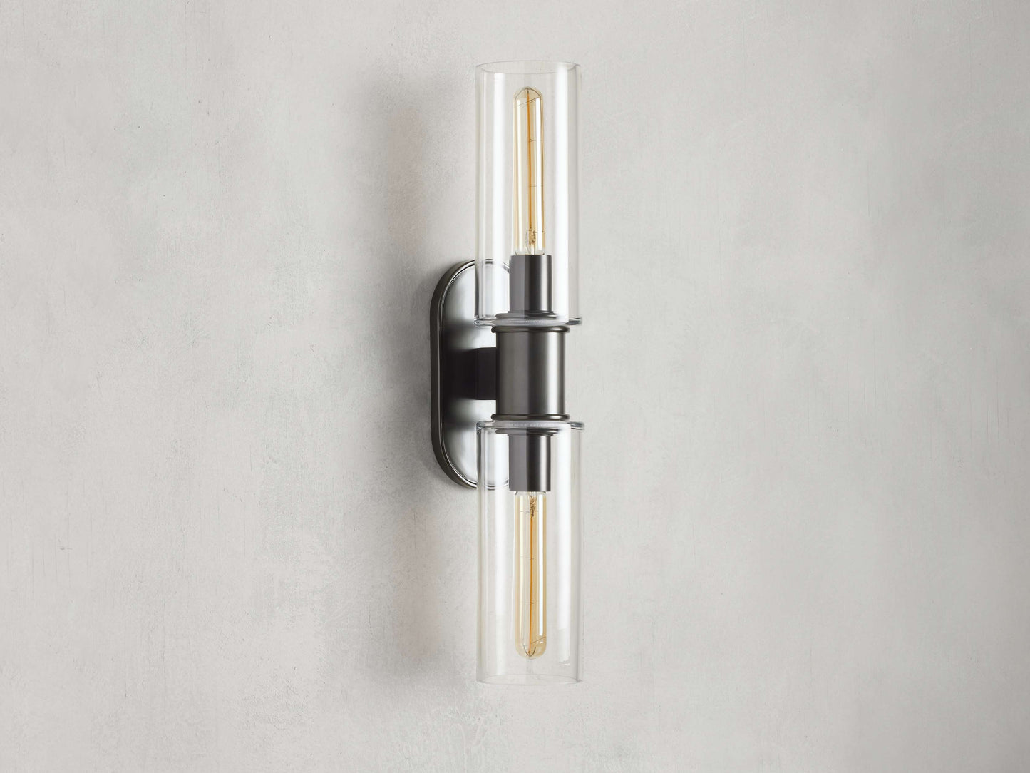 Harlin Double Sconce in Clear Bronze