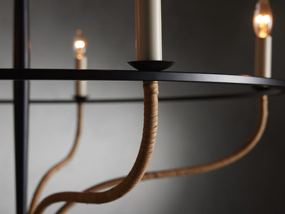 Rosalind Rattan Chandelier in Black