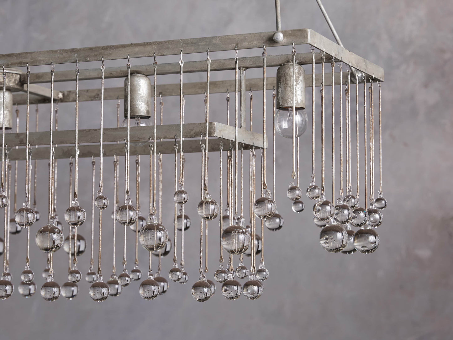 Aubrey Rectangular Chandelier in Silver