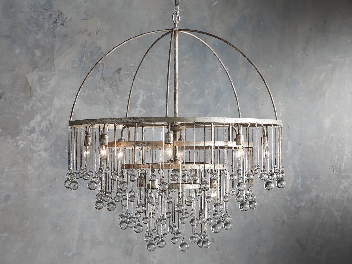 Aubrey Round Chandelier in Silver