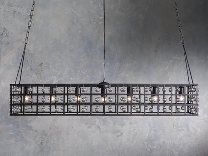 La Cage 50" Rectangular Chandelier in Bronze