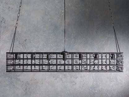 La Cage 50" Rectangular Chandelier in Bronze