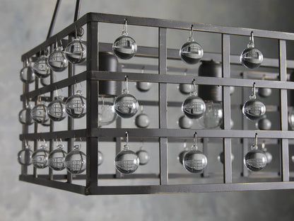 La Cage 50" Rectangular Chandelier in Bronze