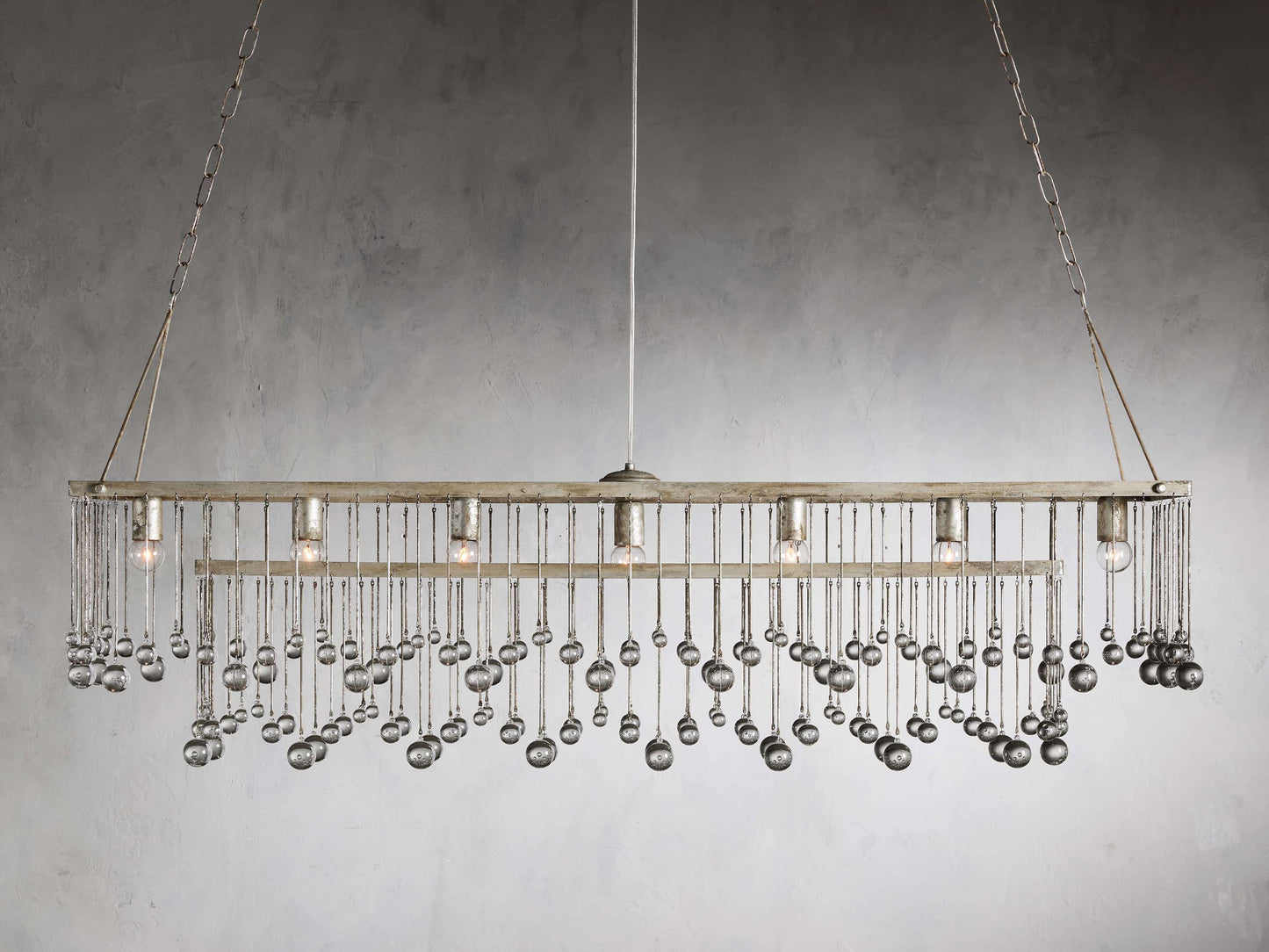 Aubrey Rectangular Chandelier in Silver
